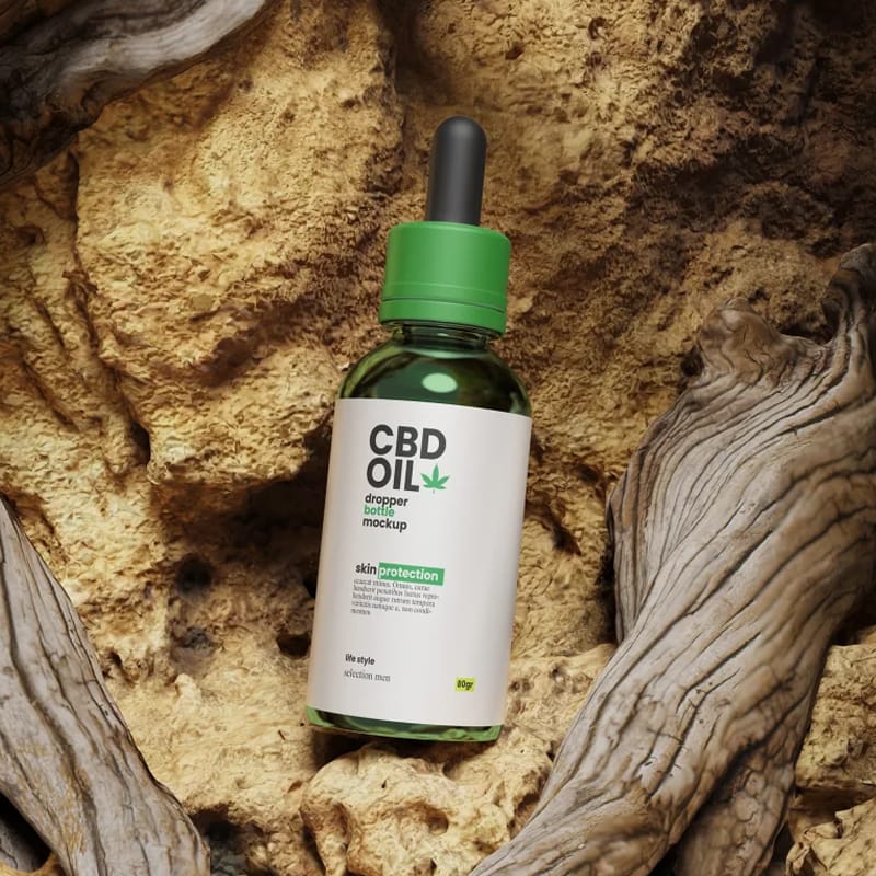 Nature Dropper Bottle Mockup PSD