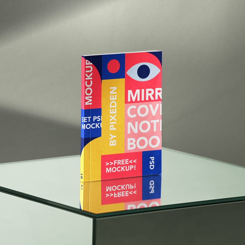 Notebook Mirror Base Scene Mockup PSD