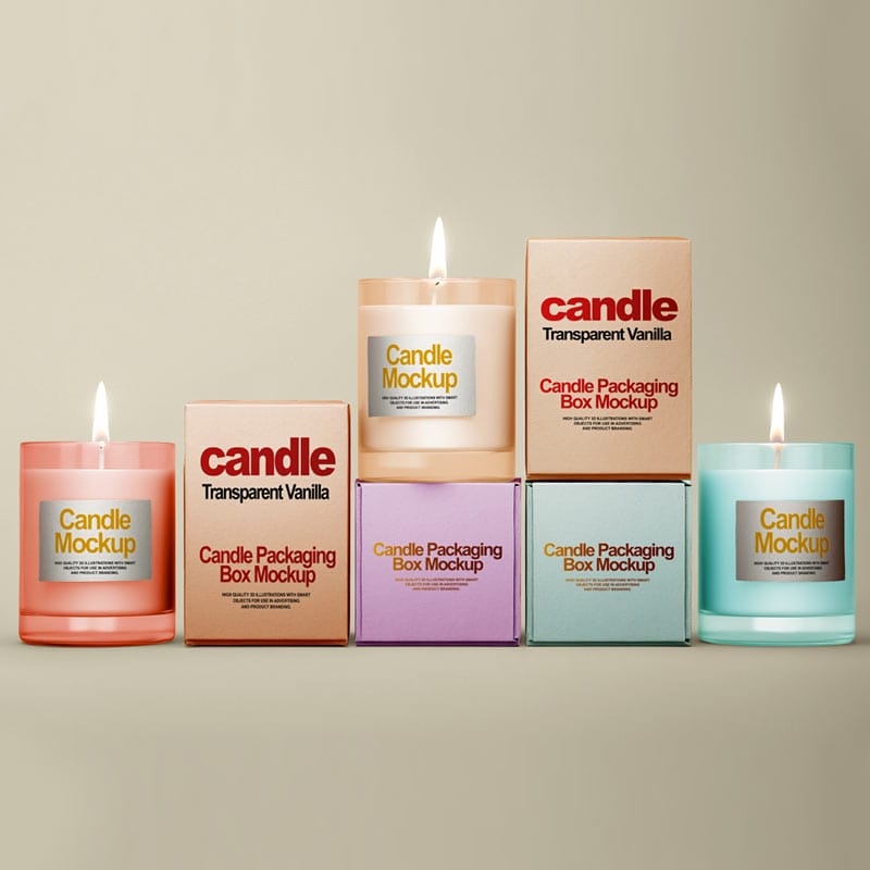 Packaging Glass Jar Candle Mockup PSD