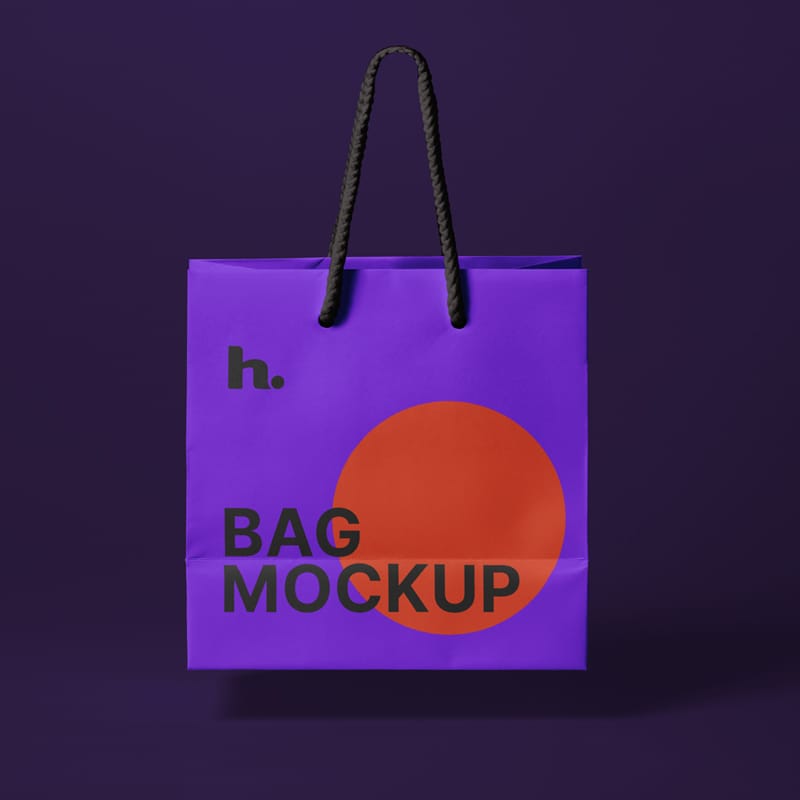 Photorealistic Paper Bag Mockup Design PSD