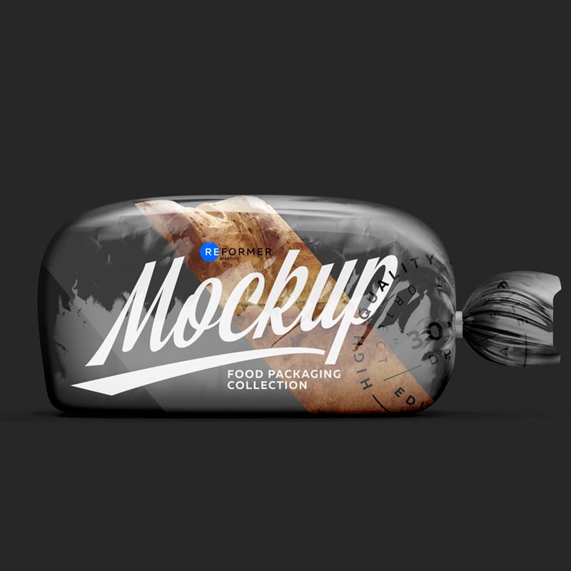 Plastic Bag with Clip for Bread Mockup PSD