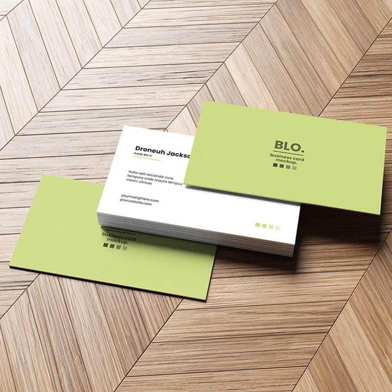 Realistic Stack Business Card Mockup Template PSD