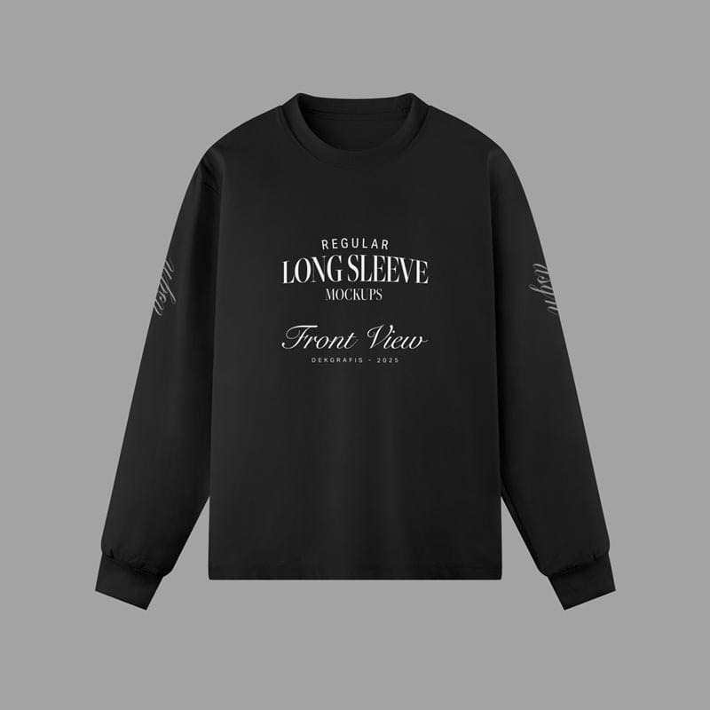 Regular Long Sleeve Tees Mockup PSD