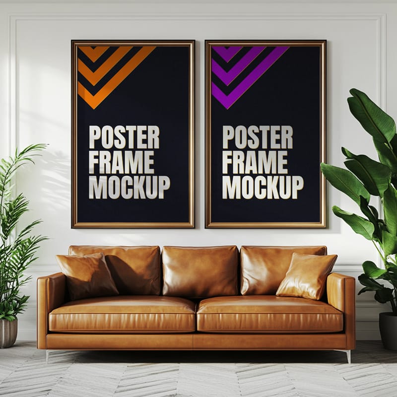 Room Frame Poster Mockup PSD