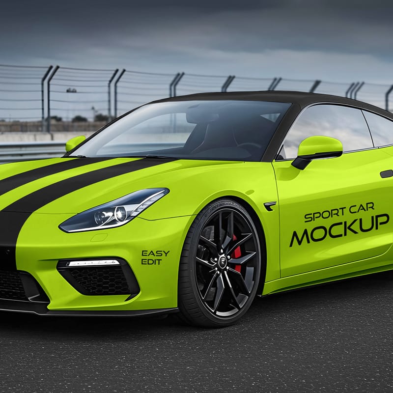 Sport Car Mockup PSD