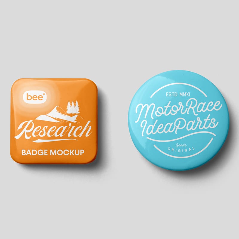 Square and Circle Badge Mockup PSD
