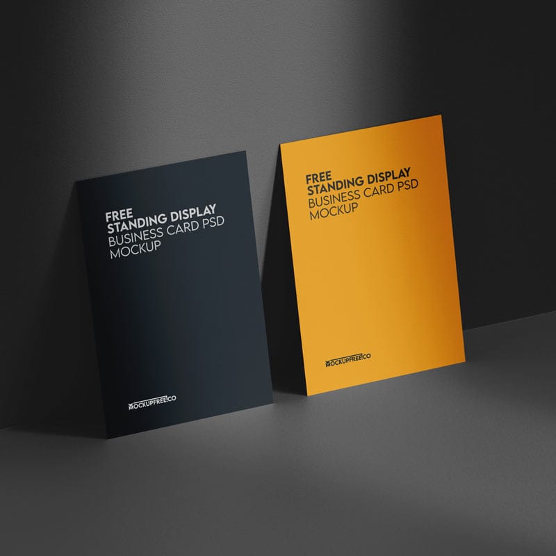 Standing Display Business Card Mockup PSD