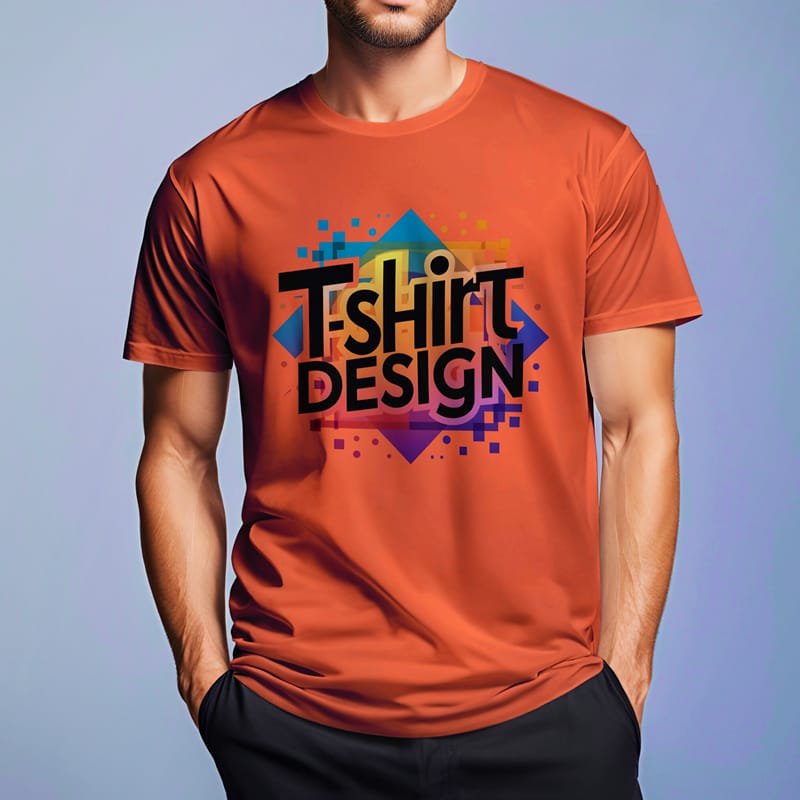 Standing Men T-shirt Mockup PSD