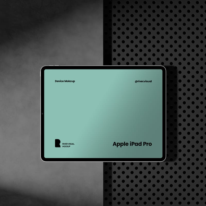 Steel and Concrete iPad Pro Mockup PSD