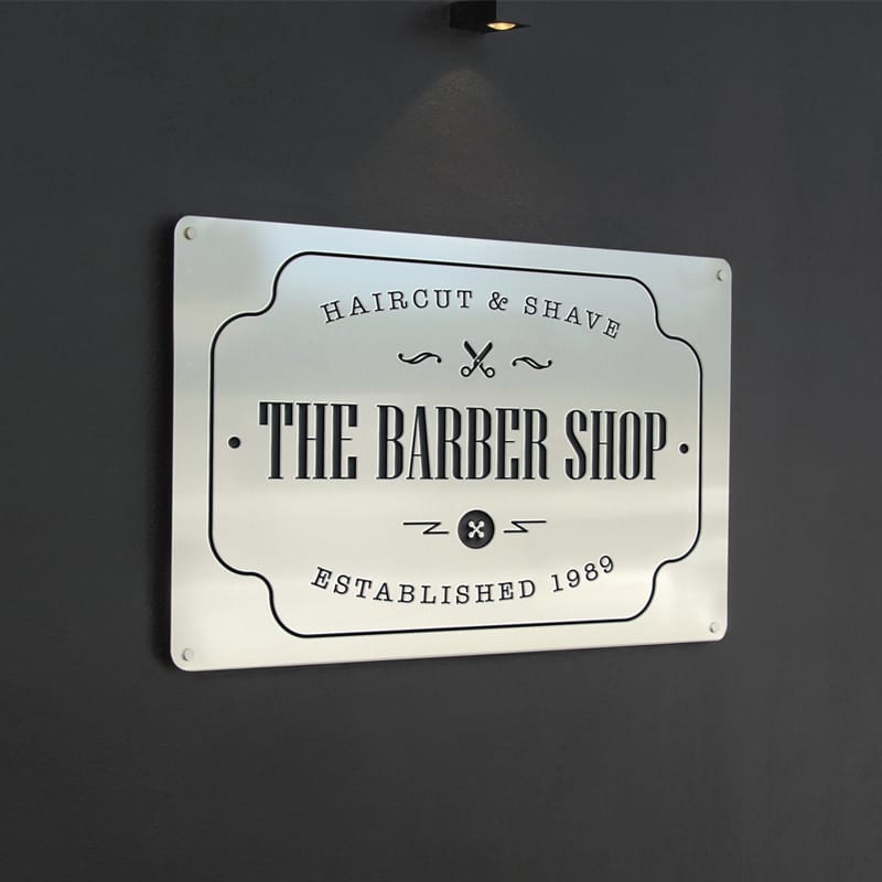 Storefront Plaque Sign Mockup PSD