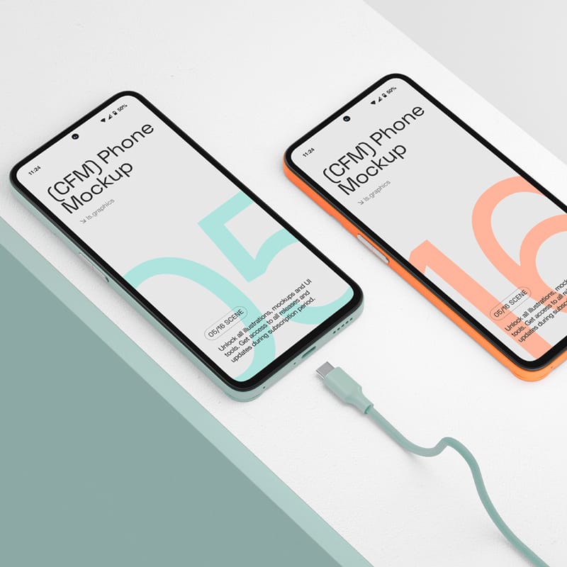 Stunning Android Phone Mockups PSD