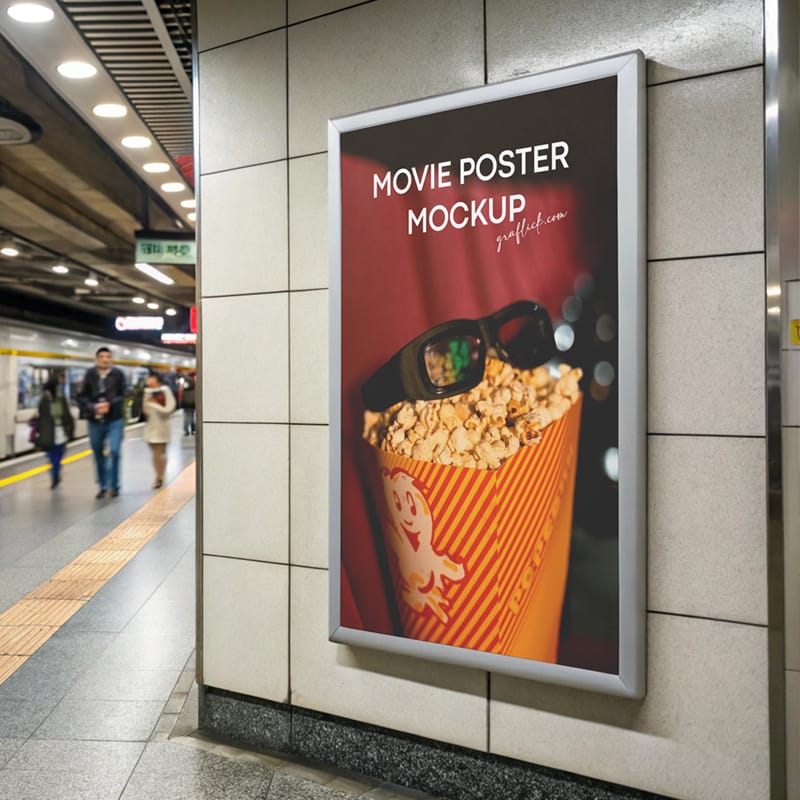 Subway Movie Poster Mockup PSD