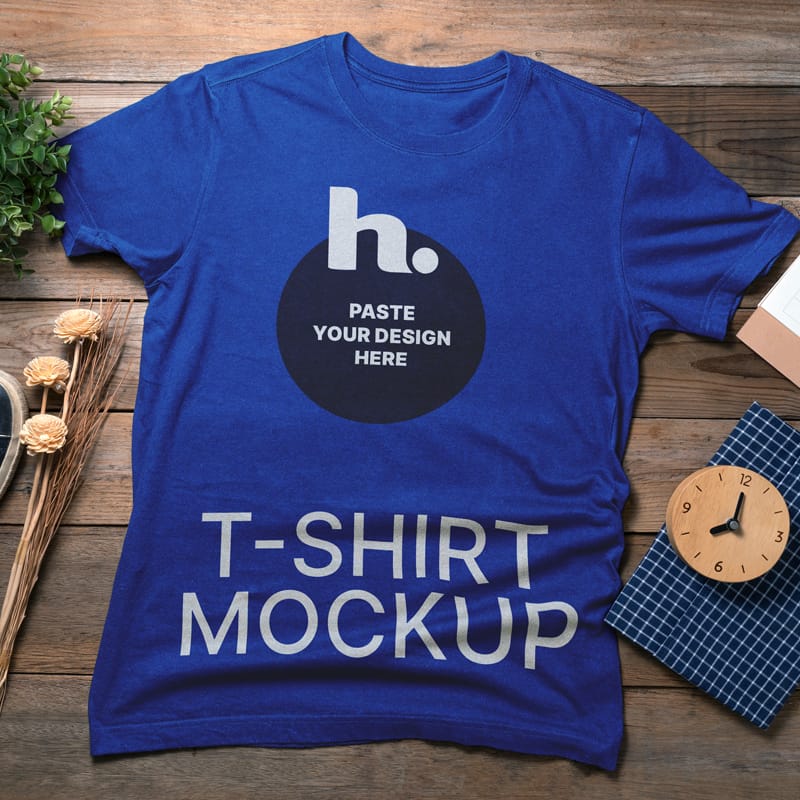 T-shirt on the Desk Mockup PSD