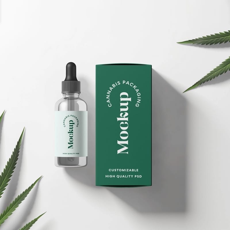 Transparent Dropper Bottle Packaging Mockup PSD