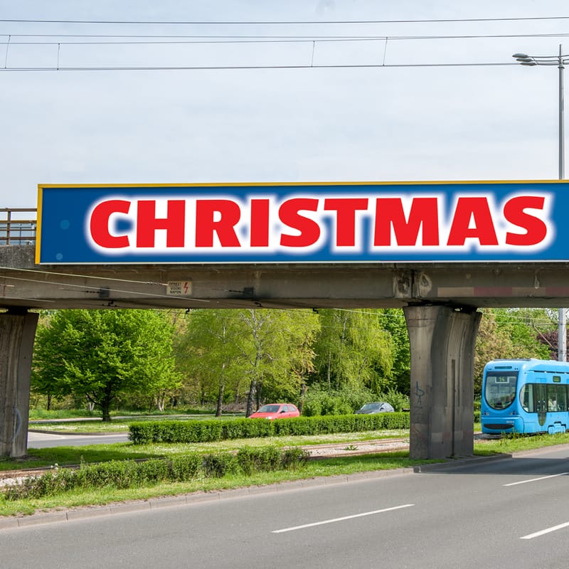 Two Way Road Billboard Mockup PSD