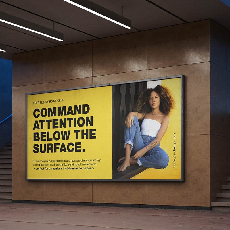 Underground Billboard Mockup PSD