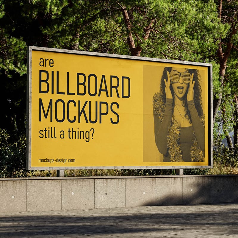Urban Park Billboard Mockup PSD