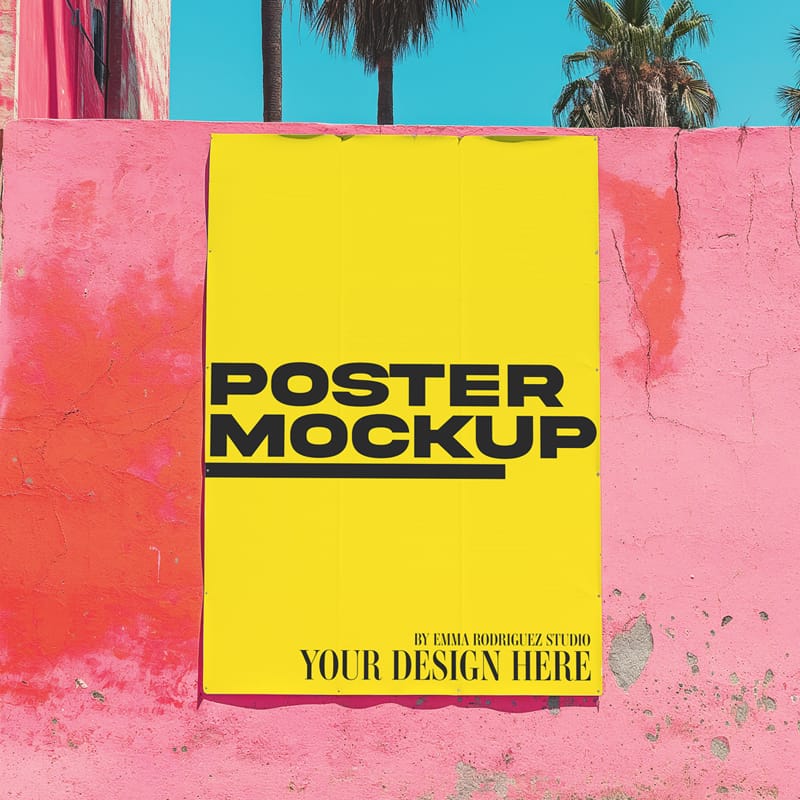 Urban Wall Poster Mockup PSD