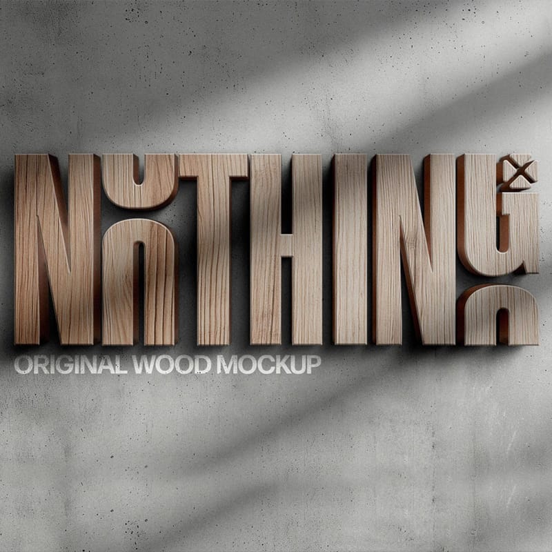 Wooden 3D Outdoor Sign Mockup PSD