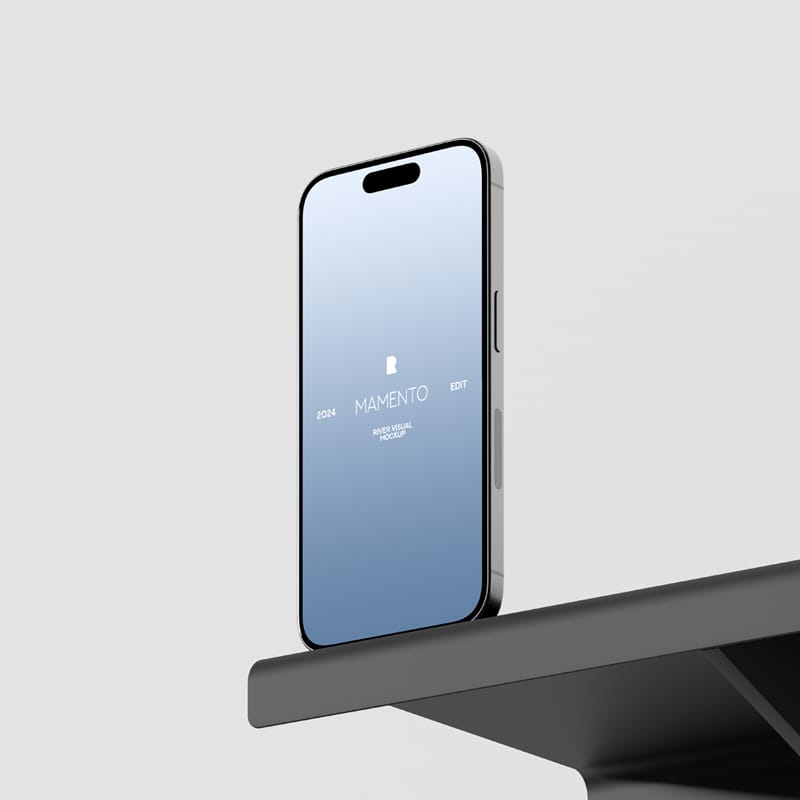 iPhone 15 Pro Top Shelf Mockup PSD