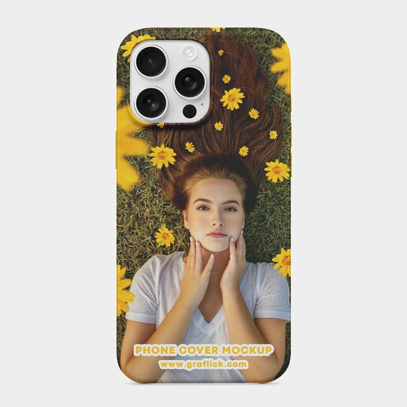 iPhone 16 Mobile Cover Mockup PSD