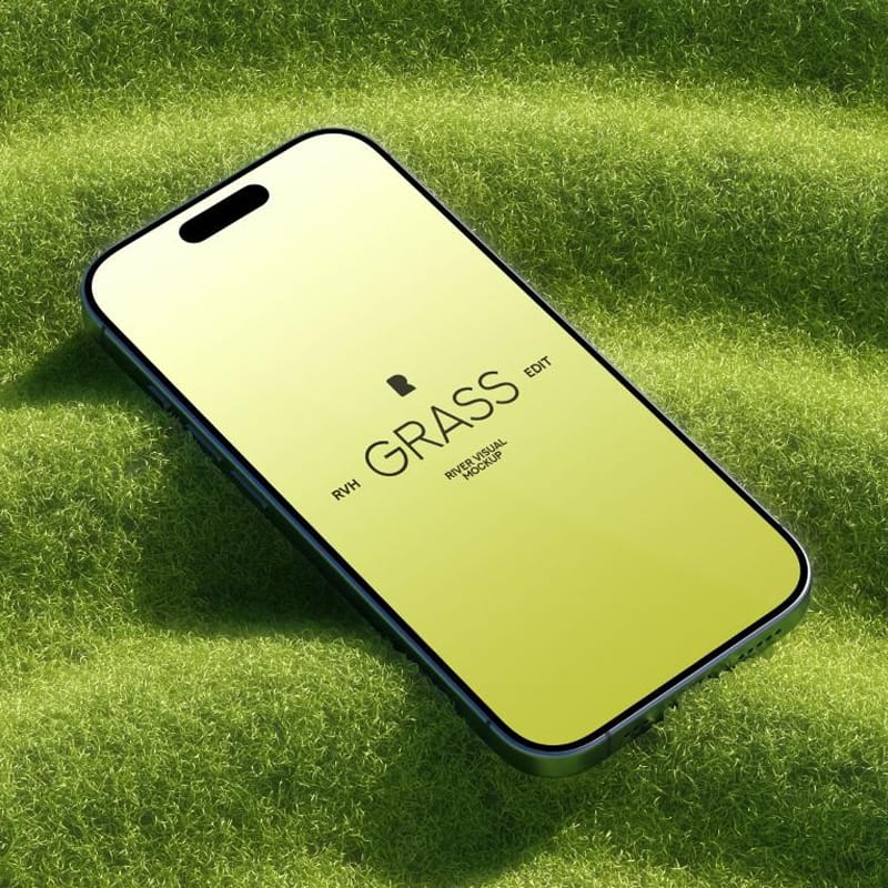iPhone 16 Pro Touch the Grass Series Mockup PSD