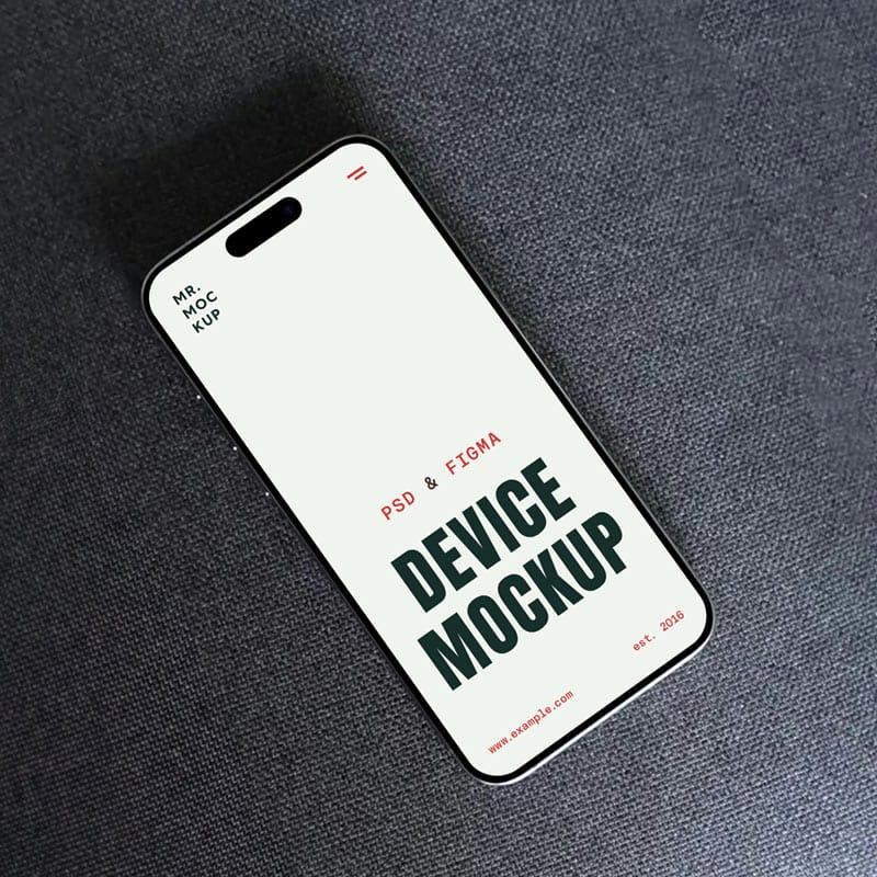 iPhone 16 Pro on Sofa Mockup PSD
