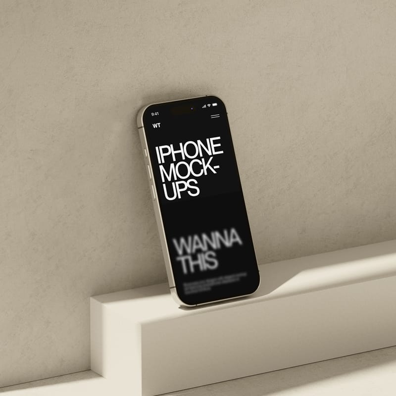 iPhone Mockup on Minimal Surface PSD