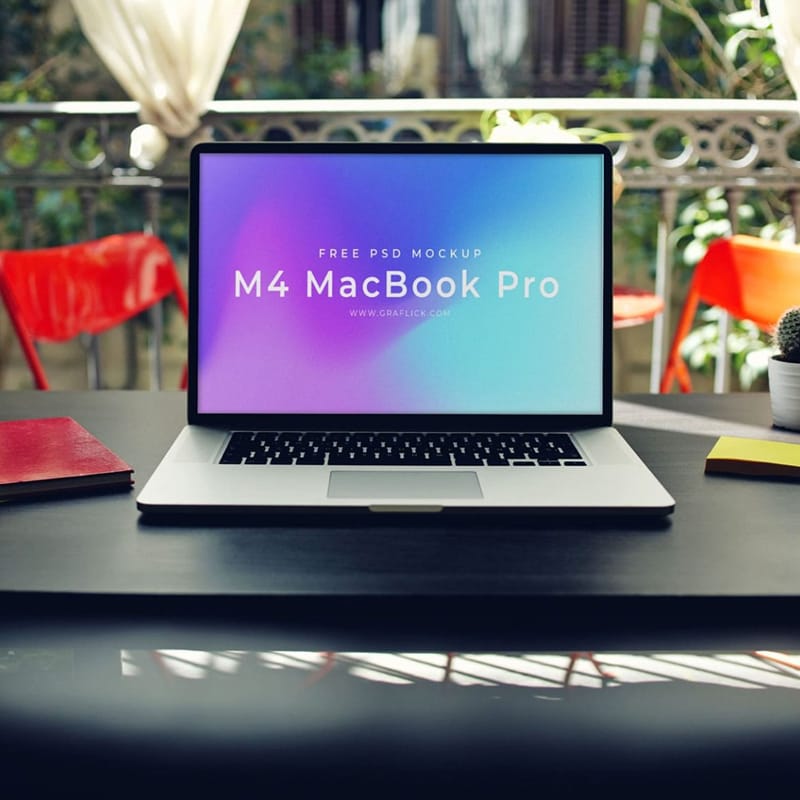 Apple M4 MacBook Pro Mockup PSD