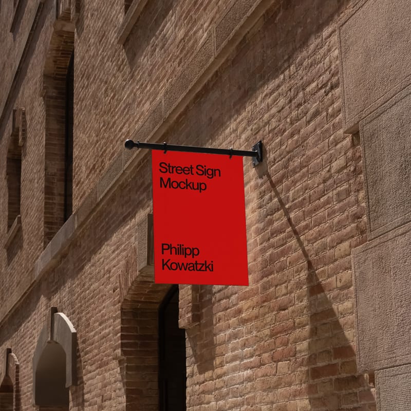 Barcelona City Street Sign Mockup PSD