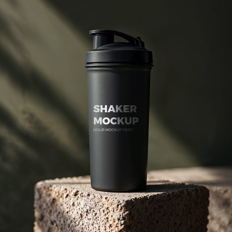 Black Shaker Mockup PSD