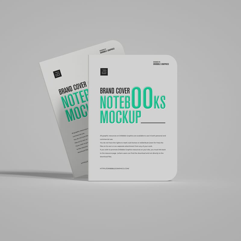 Brand Cover Notebooks Mockup PSD