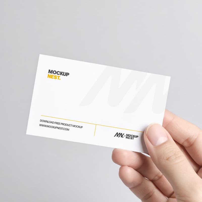 Business Card Holding By Hand Mockup PSD