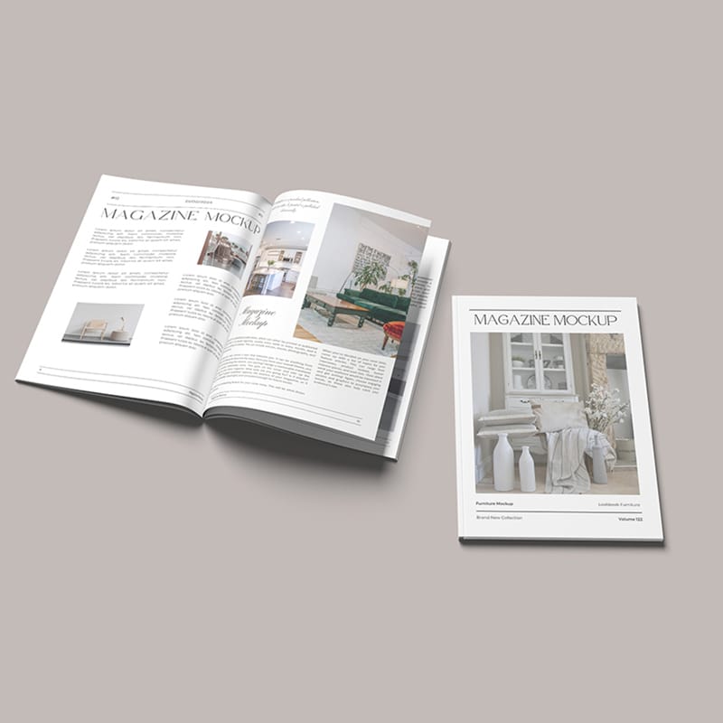 Clean Magazine Mockup PSD