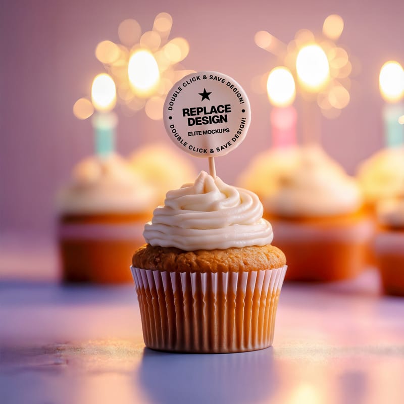 Cupcake Party Mockup PSD