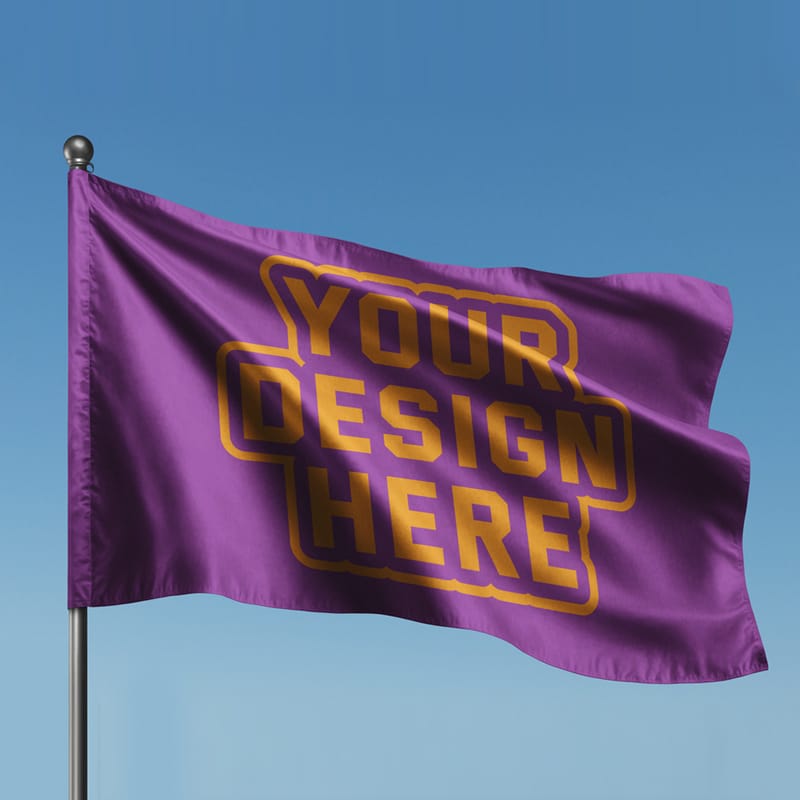 Fabric Flag Mockup PSD