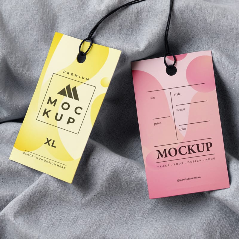 Fabric Label Tag Mockup PSD