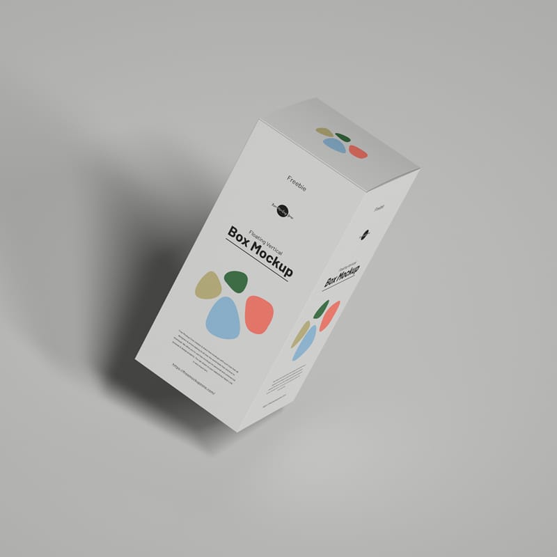 Floating Vertical Box Mockup PSD