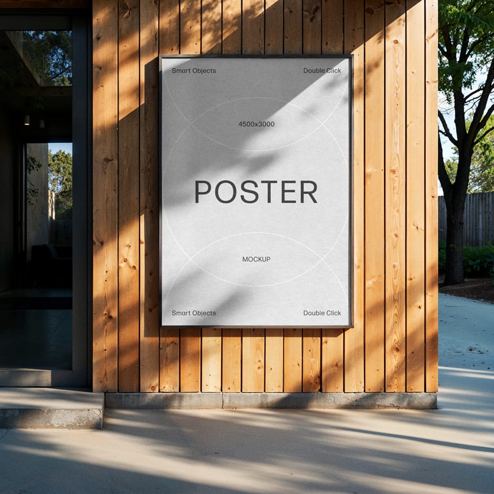 Free A4 Outdoor Poster Mockup PSD