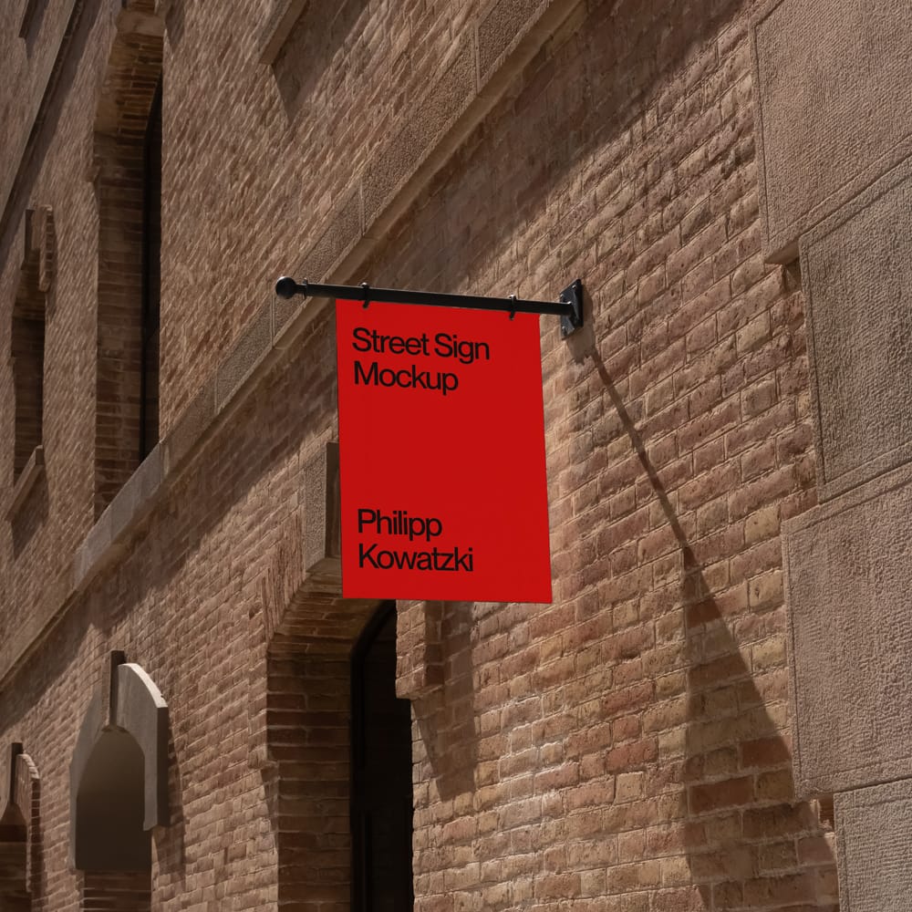 Free Barcelona City Street Sign Mockup PSD