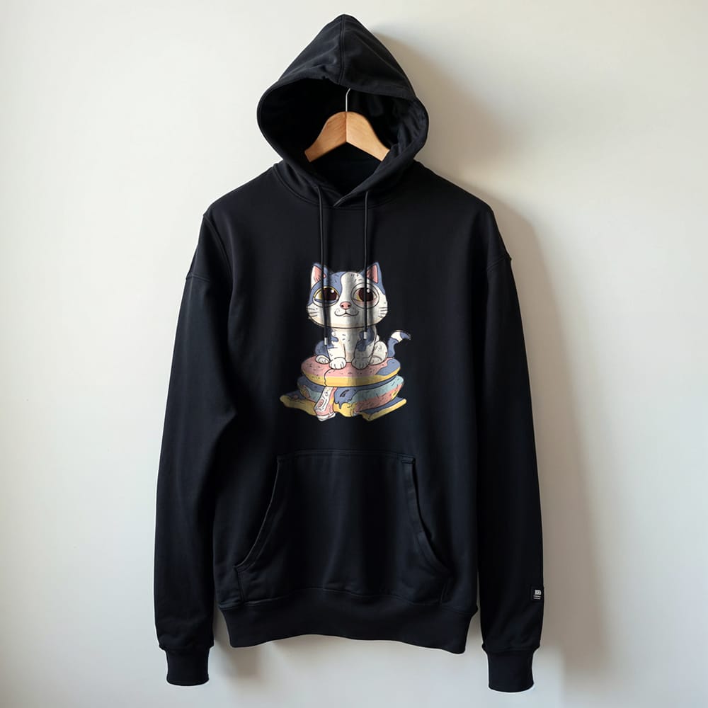 Free Black Hoodie on Hanger Mockup PSD