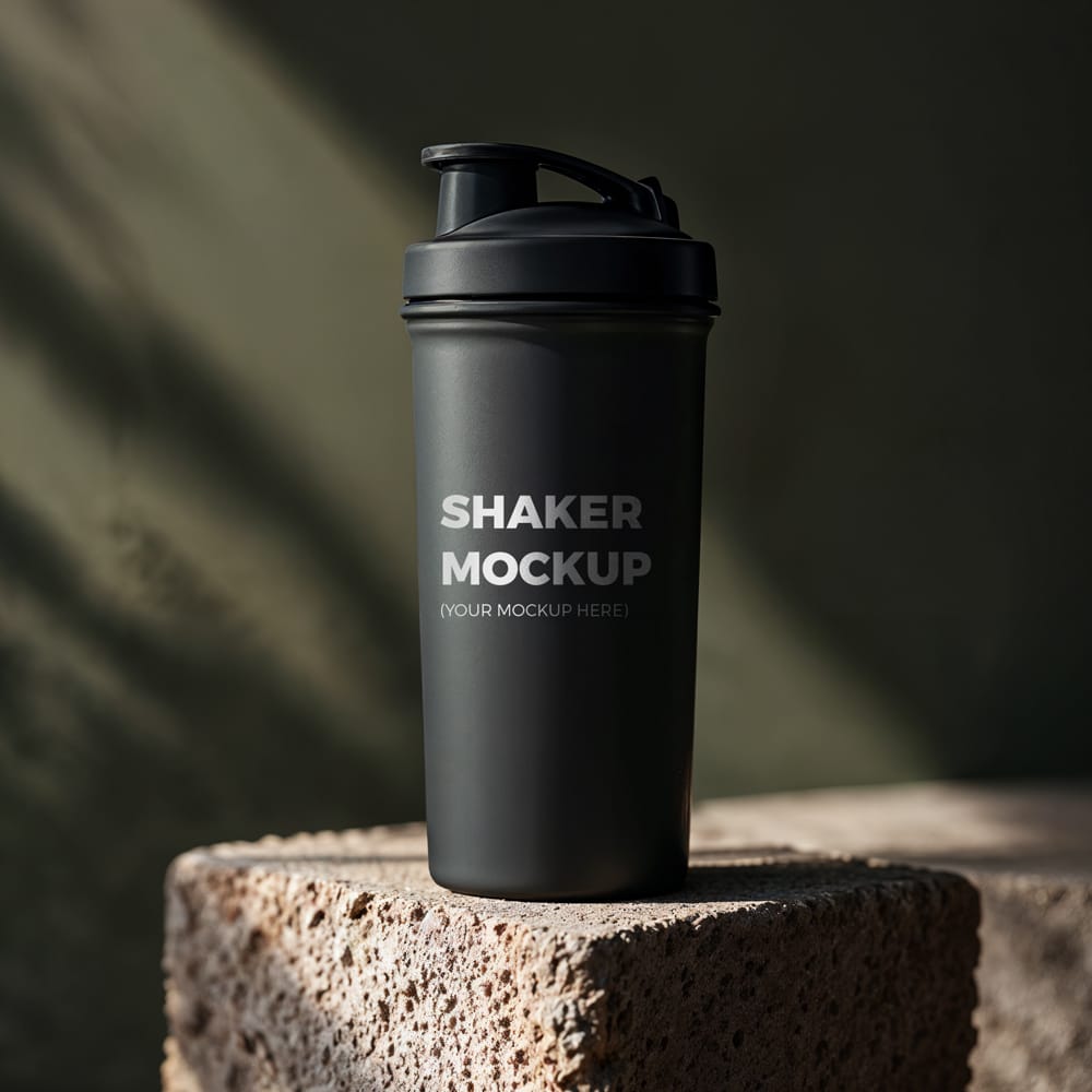 Free Black Shaker Mockup PSD