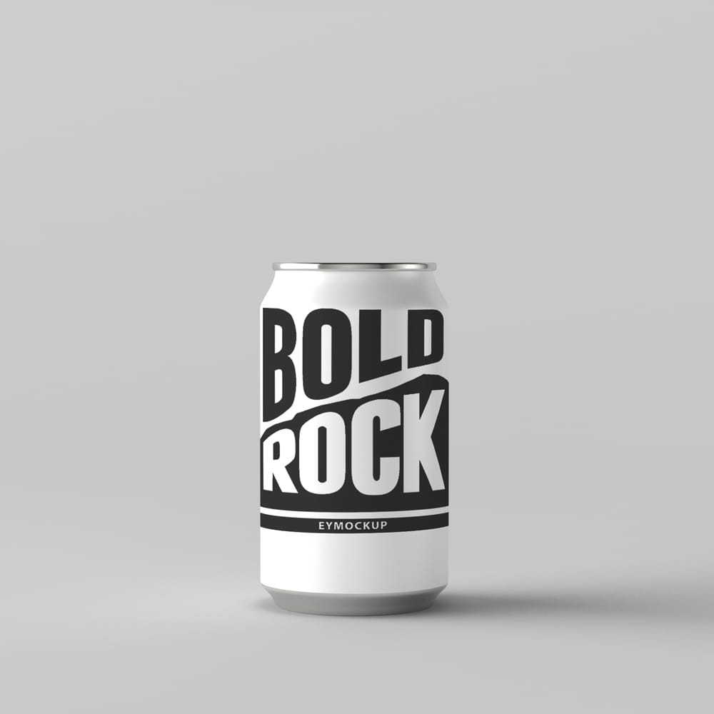 Free Bold Rock Can Mockup PSD