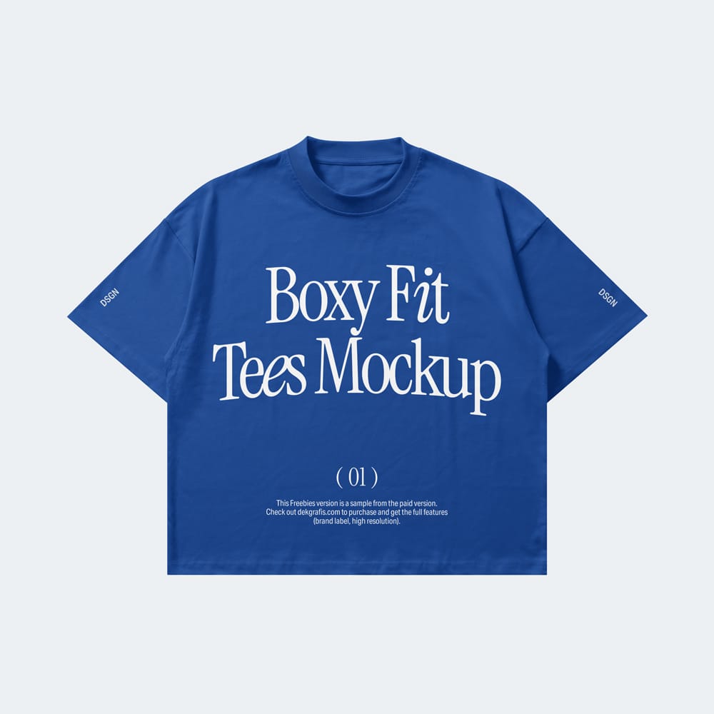 Free Boxy Fit Tees Mockup Template PSD