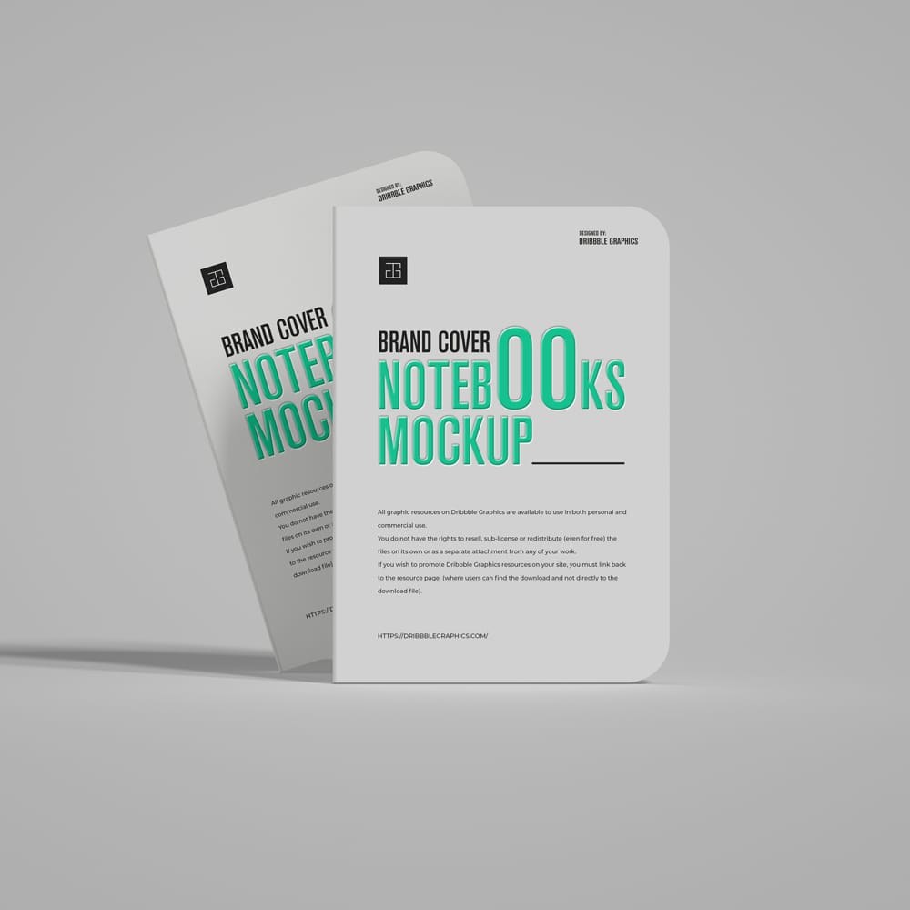 Free Brand Cover Notebooks Mockup PSD