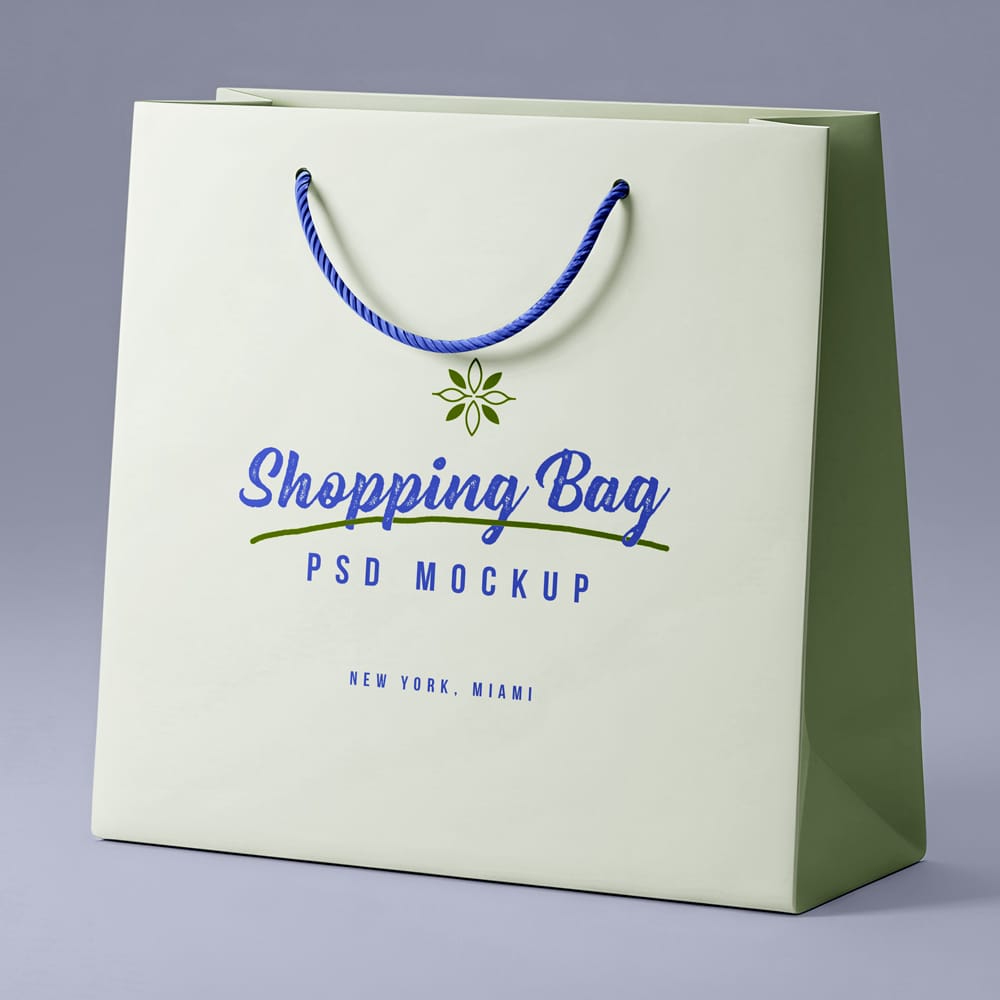 Free Branding Paper Shopping Bag Mockup PSD