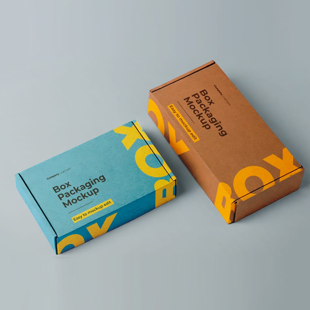 Free Cardboard Packaging Box Mockup PSD