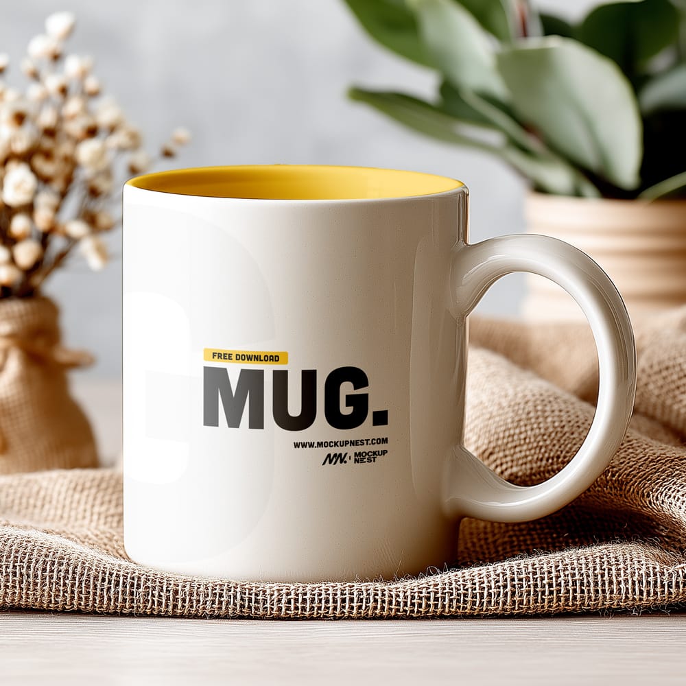 Free Ceramic Mug Mockup PSD
