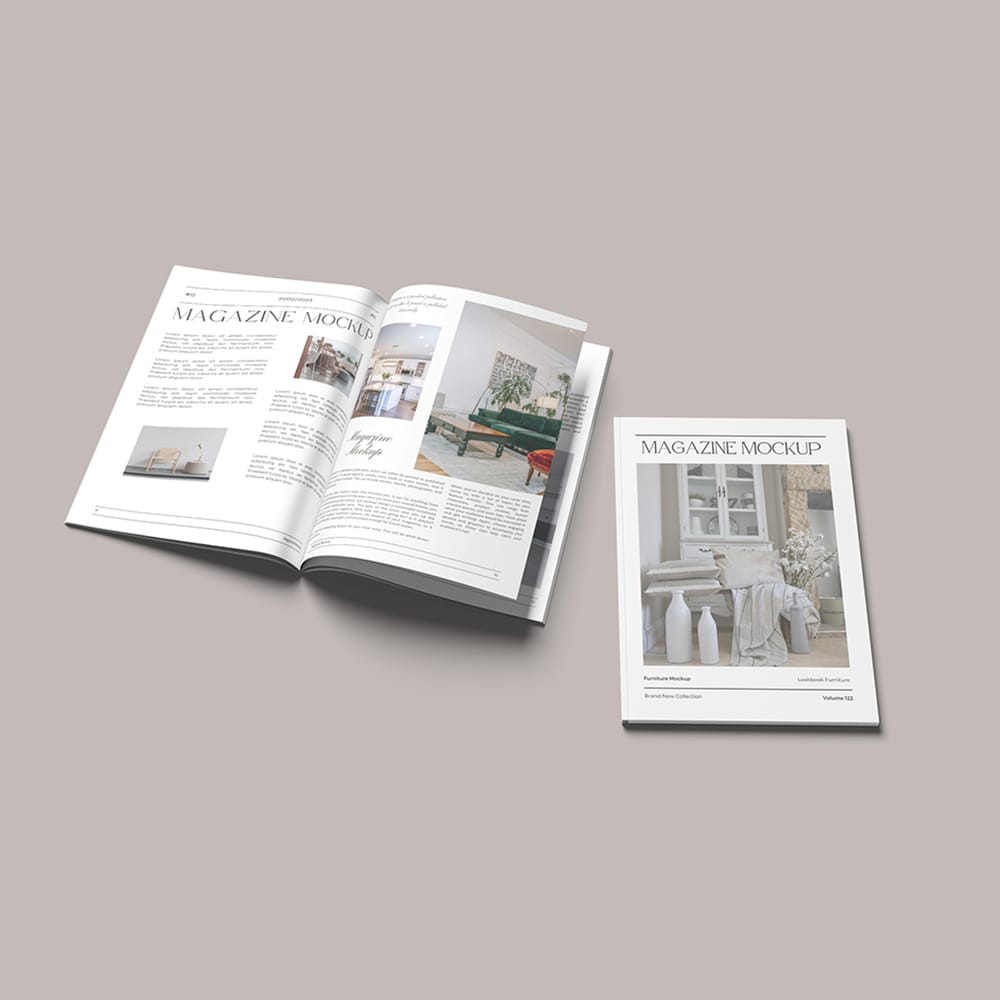 Free Clean Magazine Mockup PSD