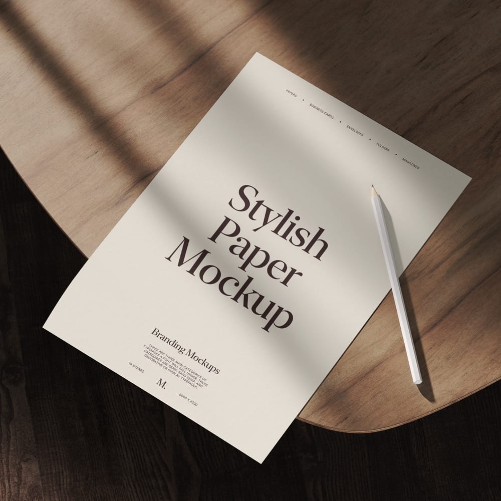 Free Clean and Modern Letterhead Mockup PSD